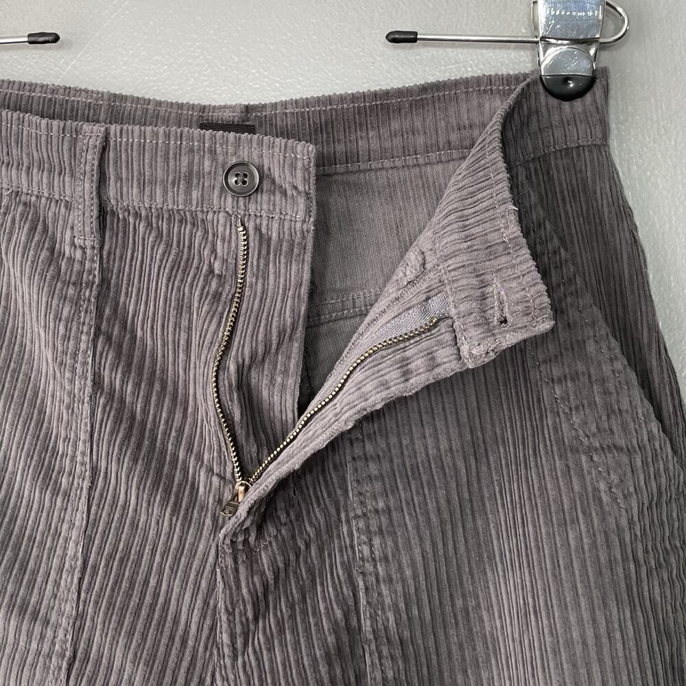 Prana Corduroy Pants Womens Size 6 Gray High Rise Wide Leg Organic Cotton Casual - Picture 3 of 15